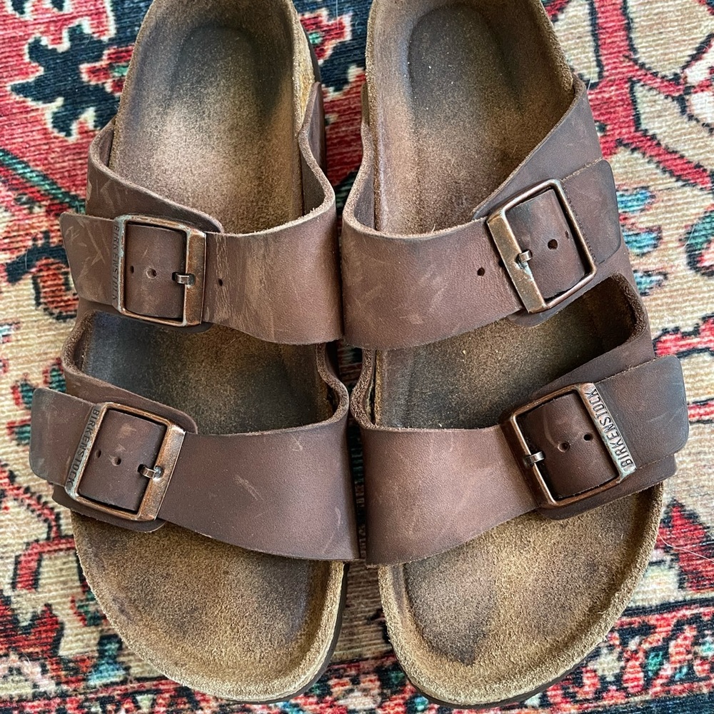 Birkenstock brown leather sandals
